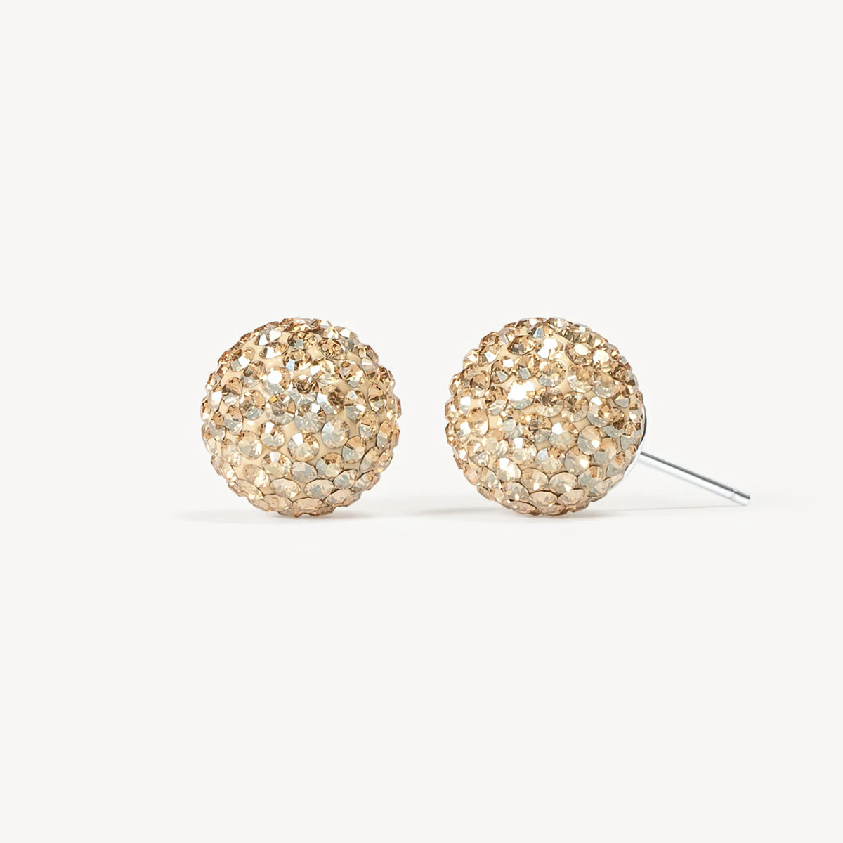 Soft Gold Sparkle Ball Stud Earrings
