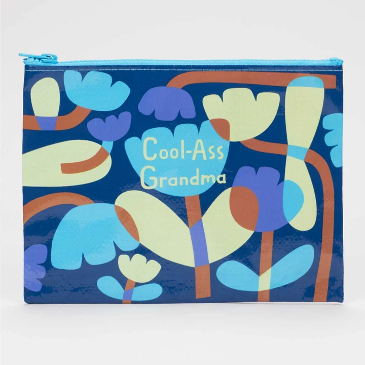 Cool-Ass Grandma Zipper Pouch Blue Q