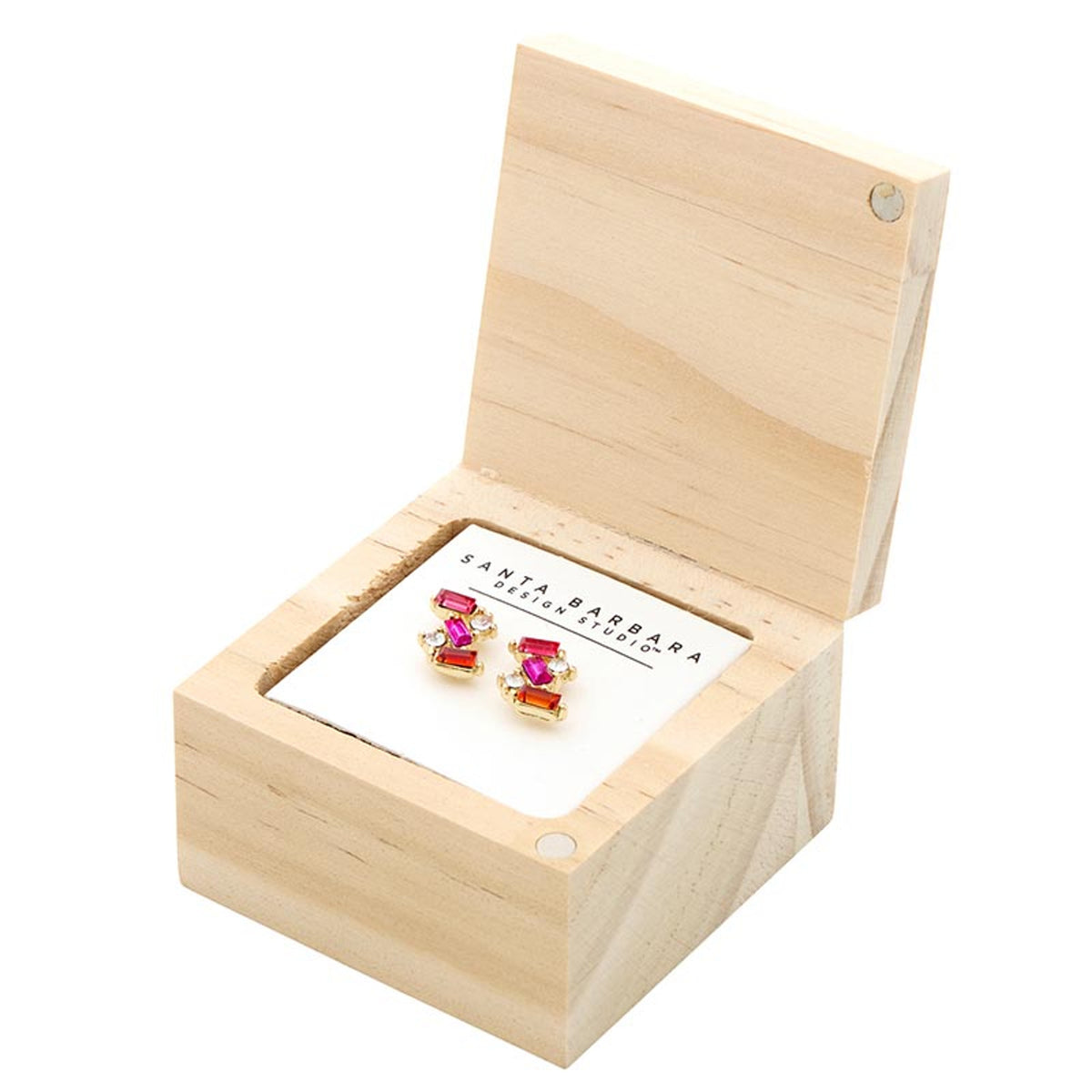 Treasure Box Earrings - Pink
