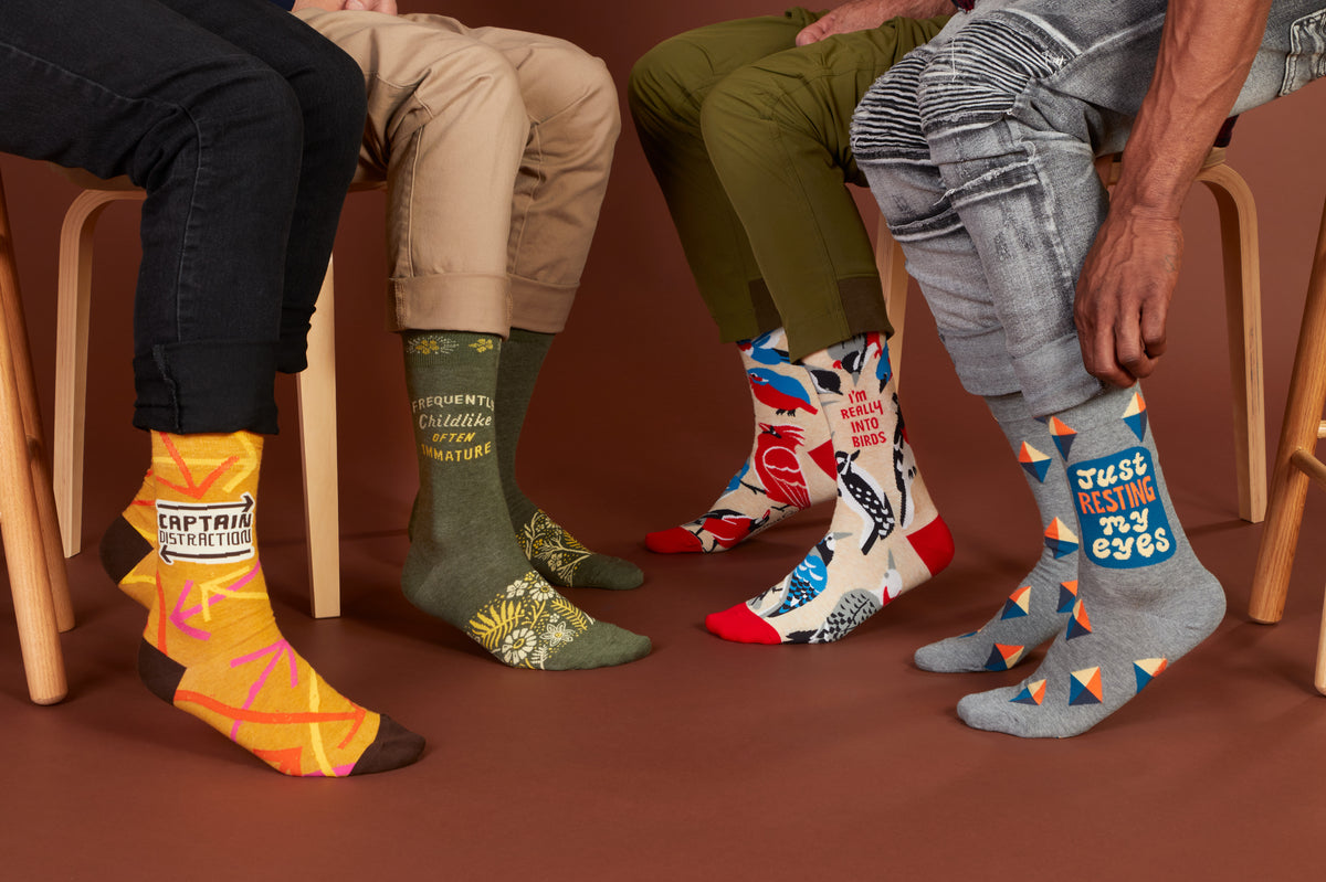 Blue Q All Puns Intended Men's Crew Socks
