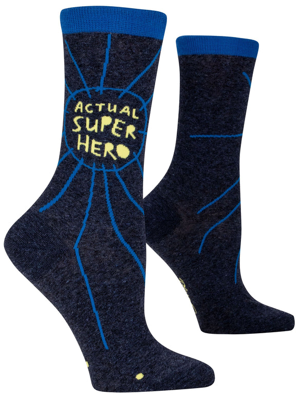 Blue Q Actual Superhero Women's Crew Socks