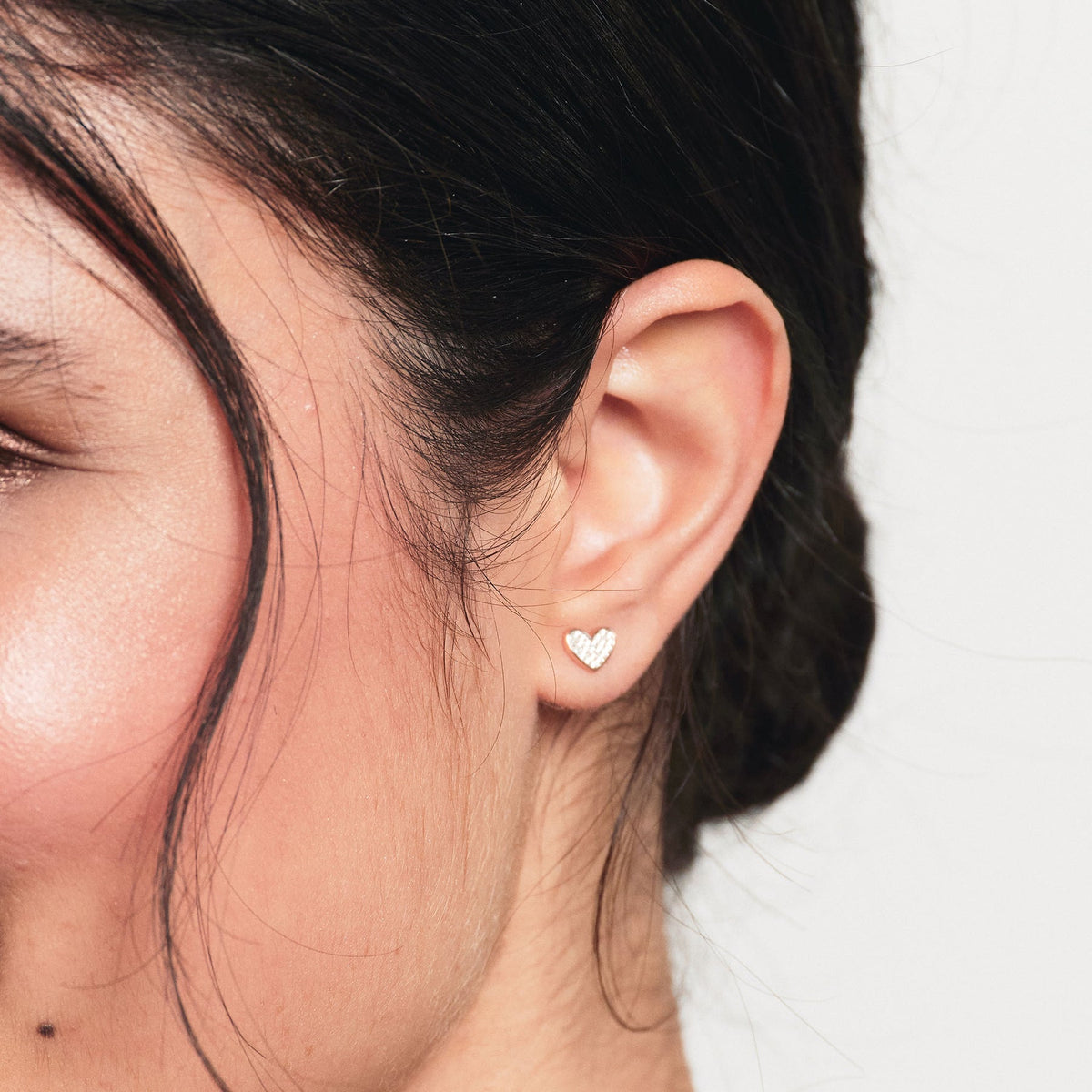 Mini Heart Pavé Stud Earrings by Hillberg & Berk – Heavenly Outhouse