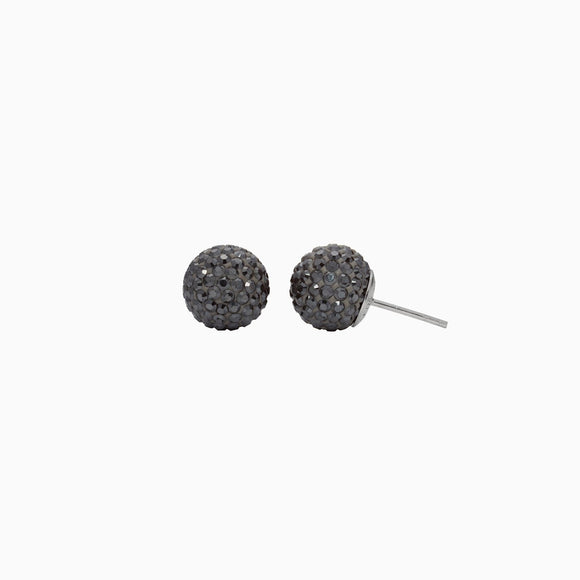 Hematite Sparkle Ball Stud Earrings