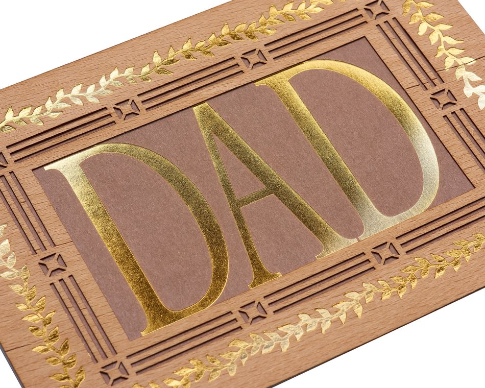 Lasercut Wood Father's Day Card