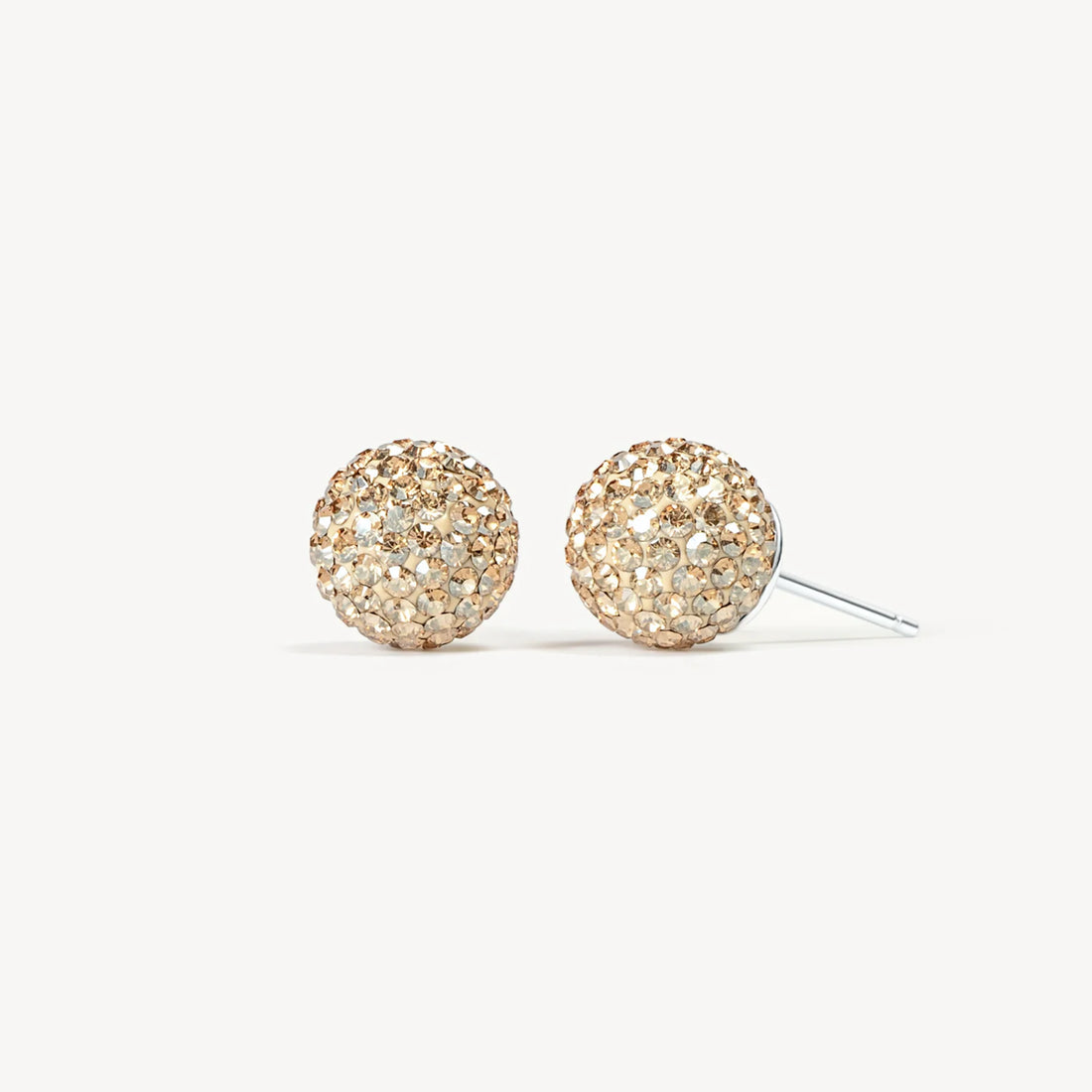 Soft Gold Sparkle Ball Stud Earrings