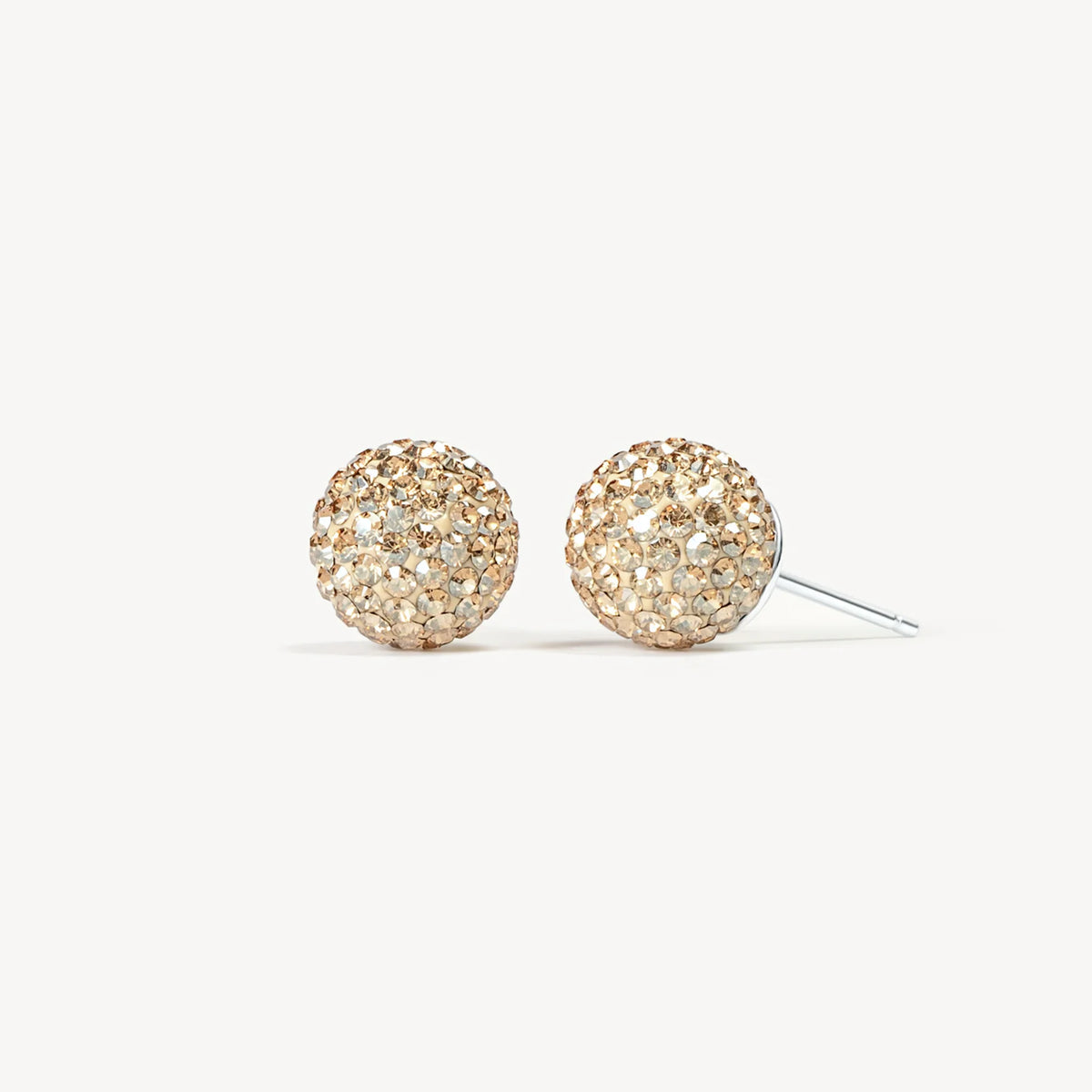 Soft Gold Sparkle Ball Stud Earrings
