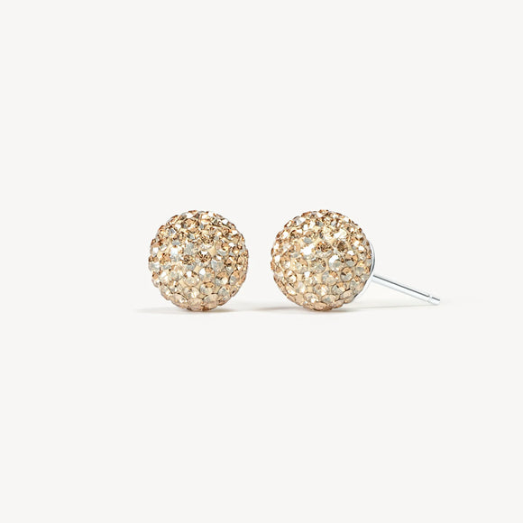 Soft Gold Sparkle Ball Stud Earrings