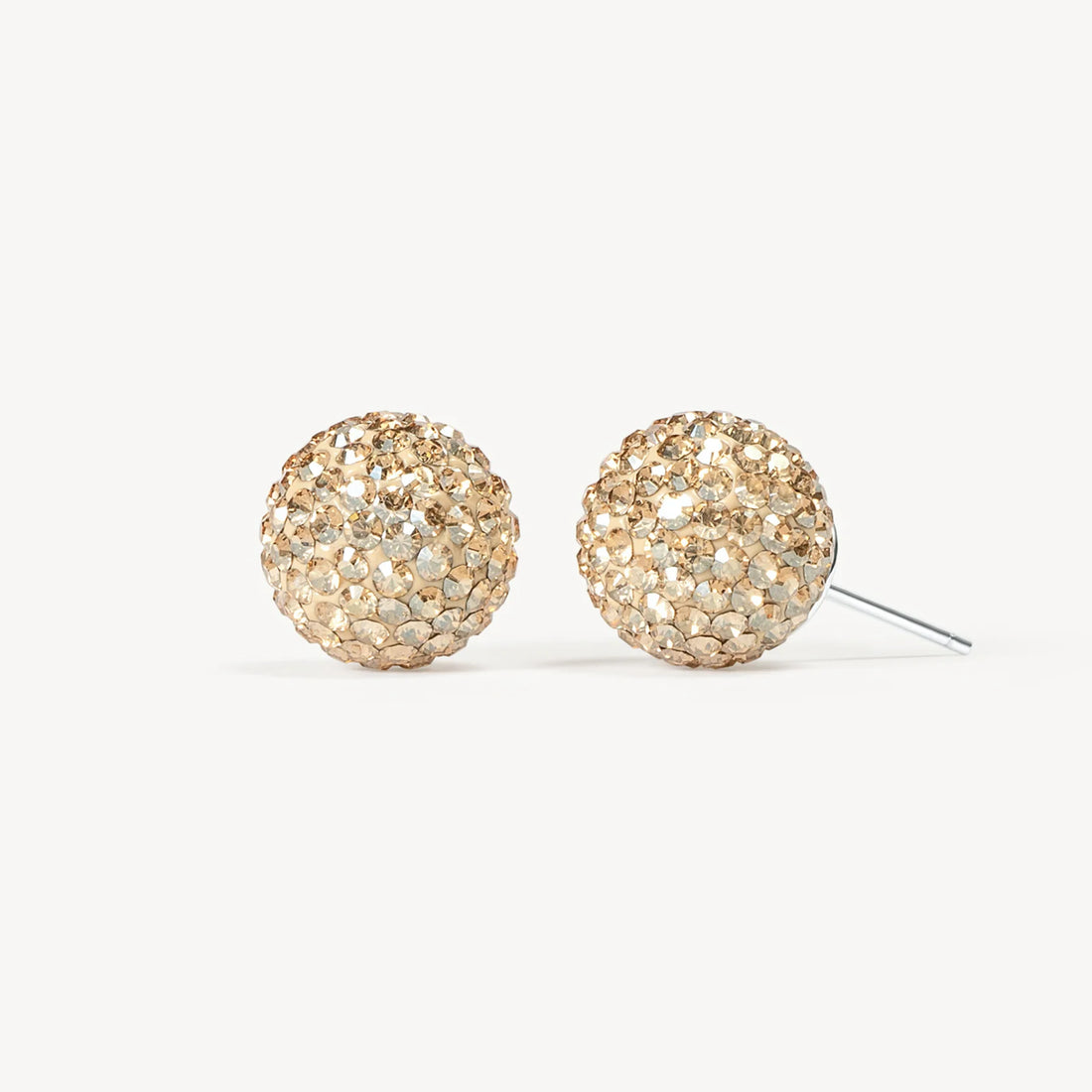 Soft Gold Sparkle Ball Stud Earrings