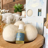 Thymes Washed Linen Wool Dryer Balls & Laundry Fragrance Oil Set