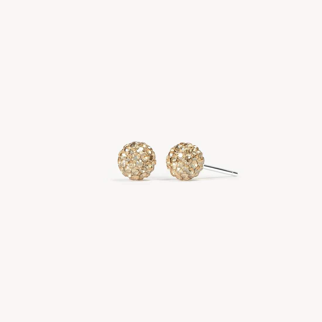 Soft Gold Sparkle Ball Stud Earrings