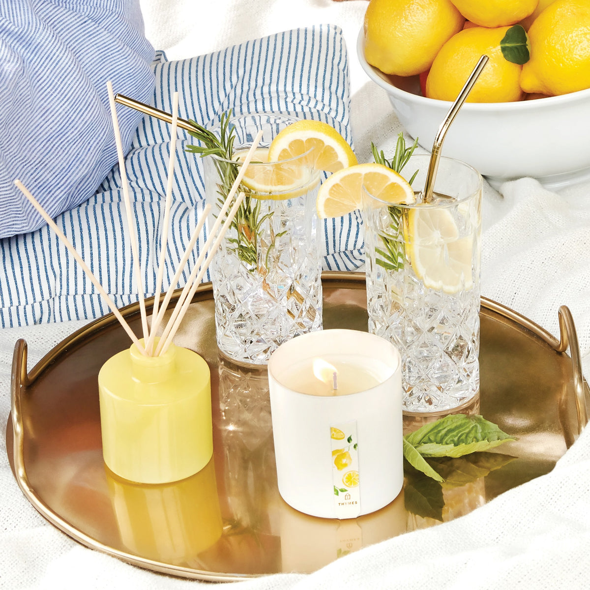 Thymes Lemon Leaf Fragrance Reed Diffuser