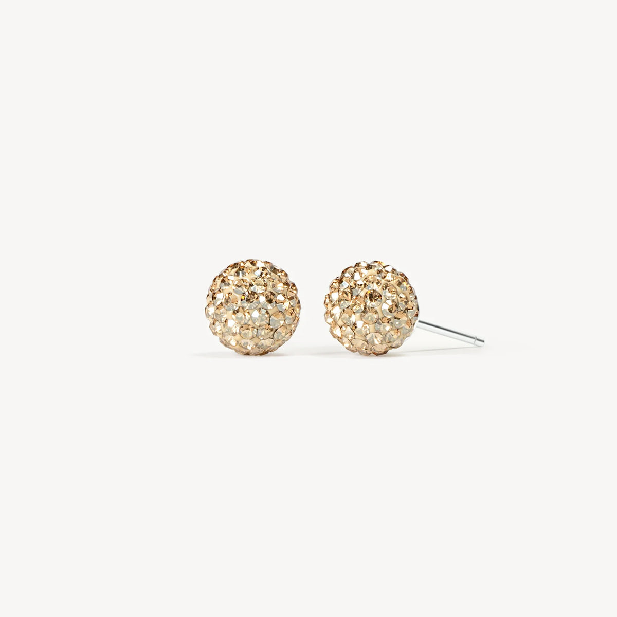 Soft Gold Sparkle Ball Stud Earrings