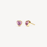 Adore Heart Bezel Stud Earrings Gold