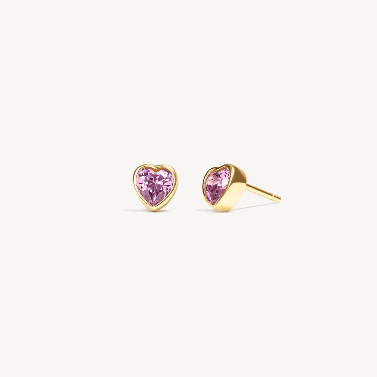 Adore Heart Bezel Stud Earrings Gold