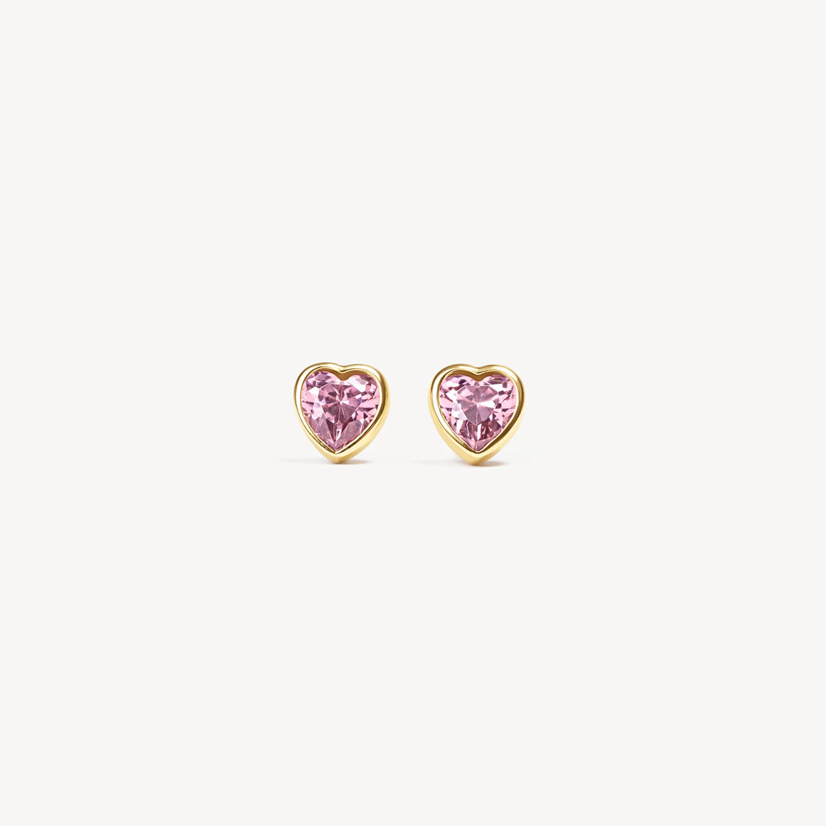 Adore Heart Bezel Stud Earrings Gold