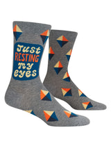 Blue Q Just Resting My Eyes Men's Crew Socks