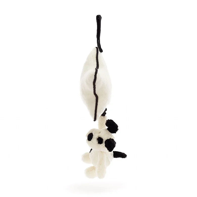 Jellycat Bashful Black & Cream Rufferty Puppy Musical Pull