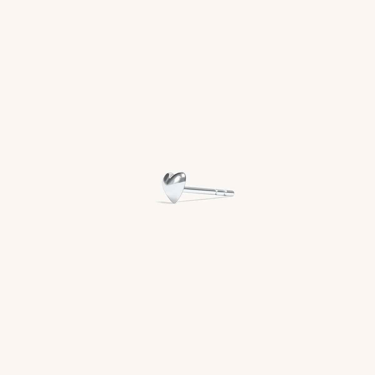 Mini Metal Heart Stud Earring Silver