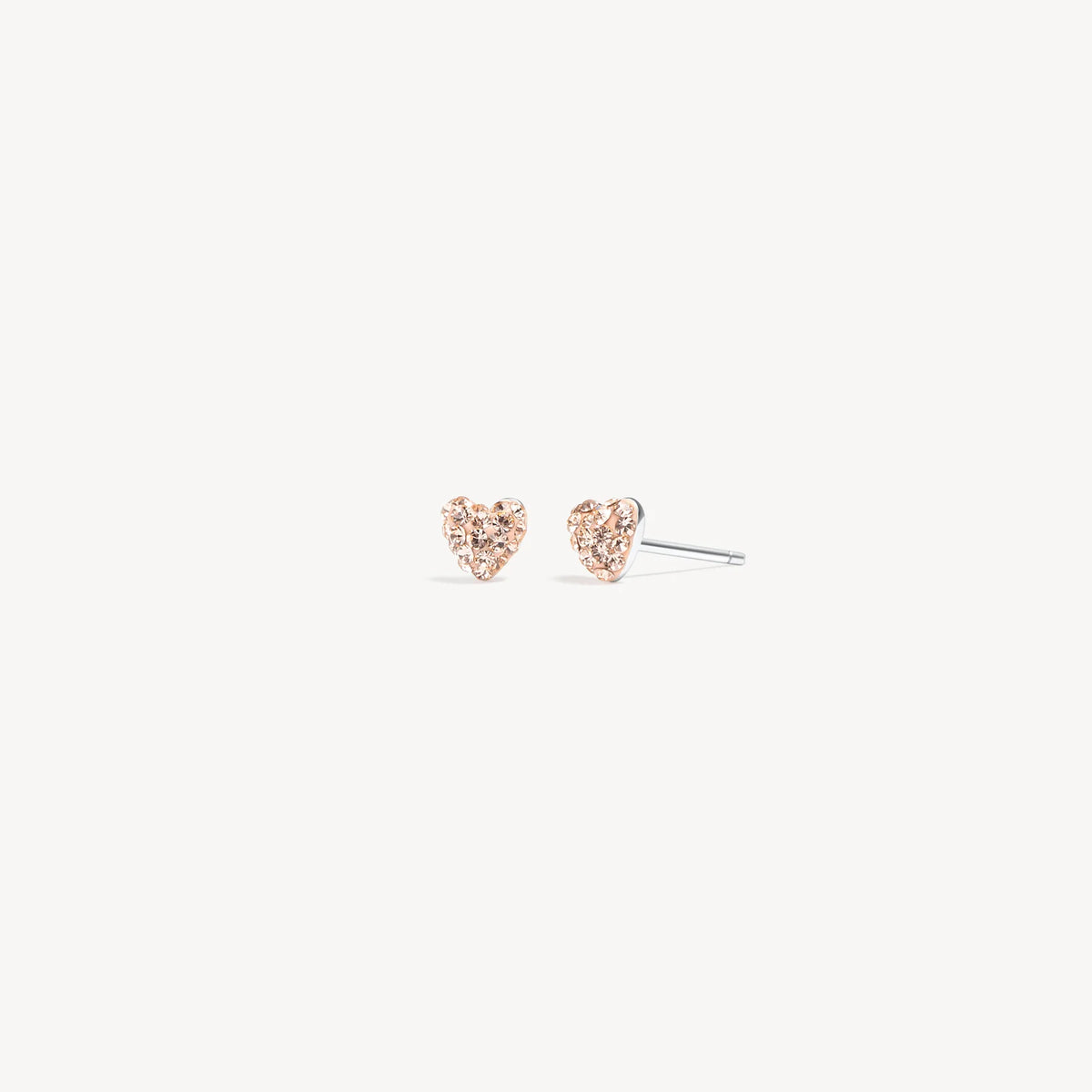 Soft Gold Mini Heart Sparkle Stud Earrings