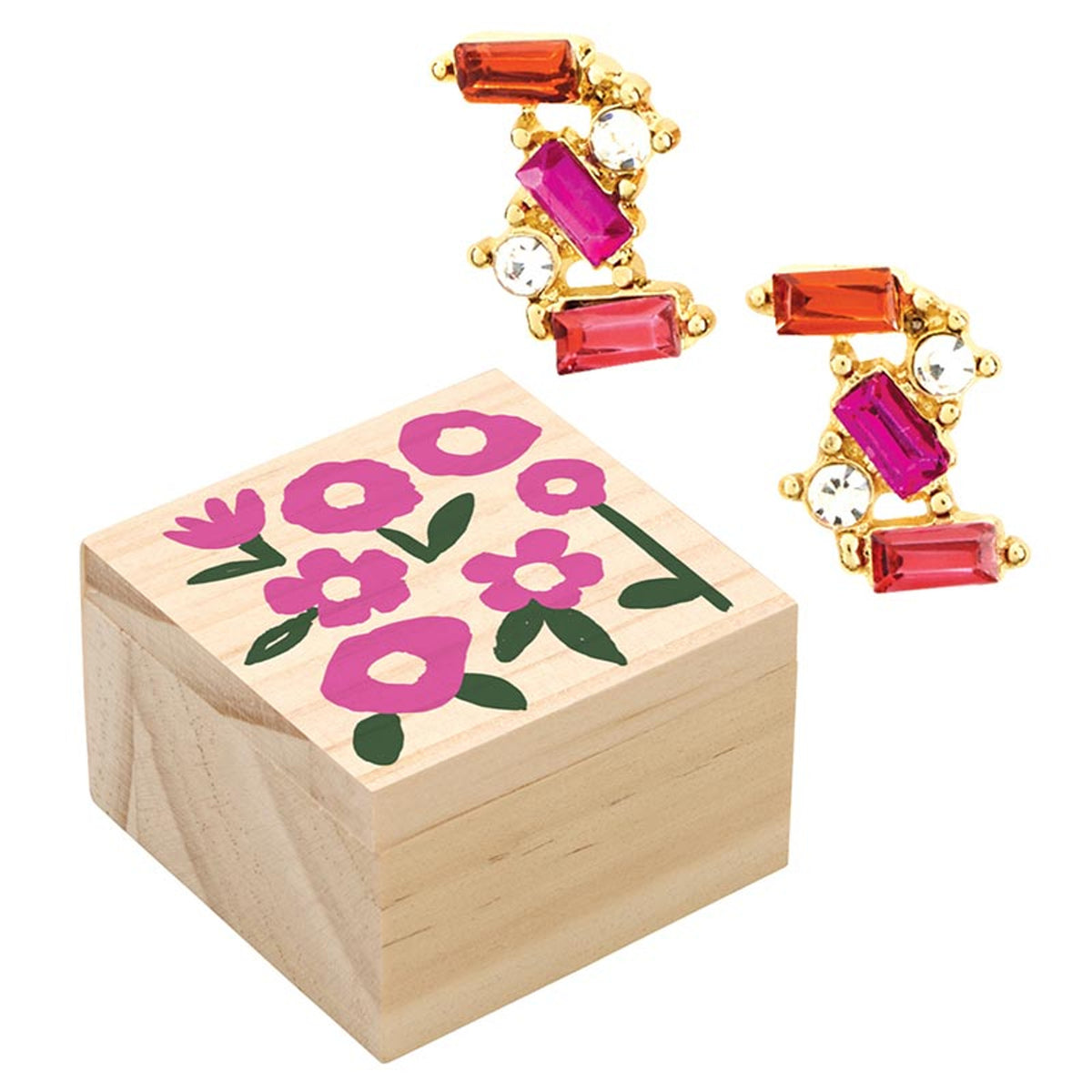 Treasure Box Earrings - Pink