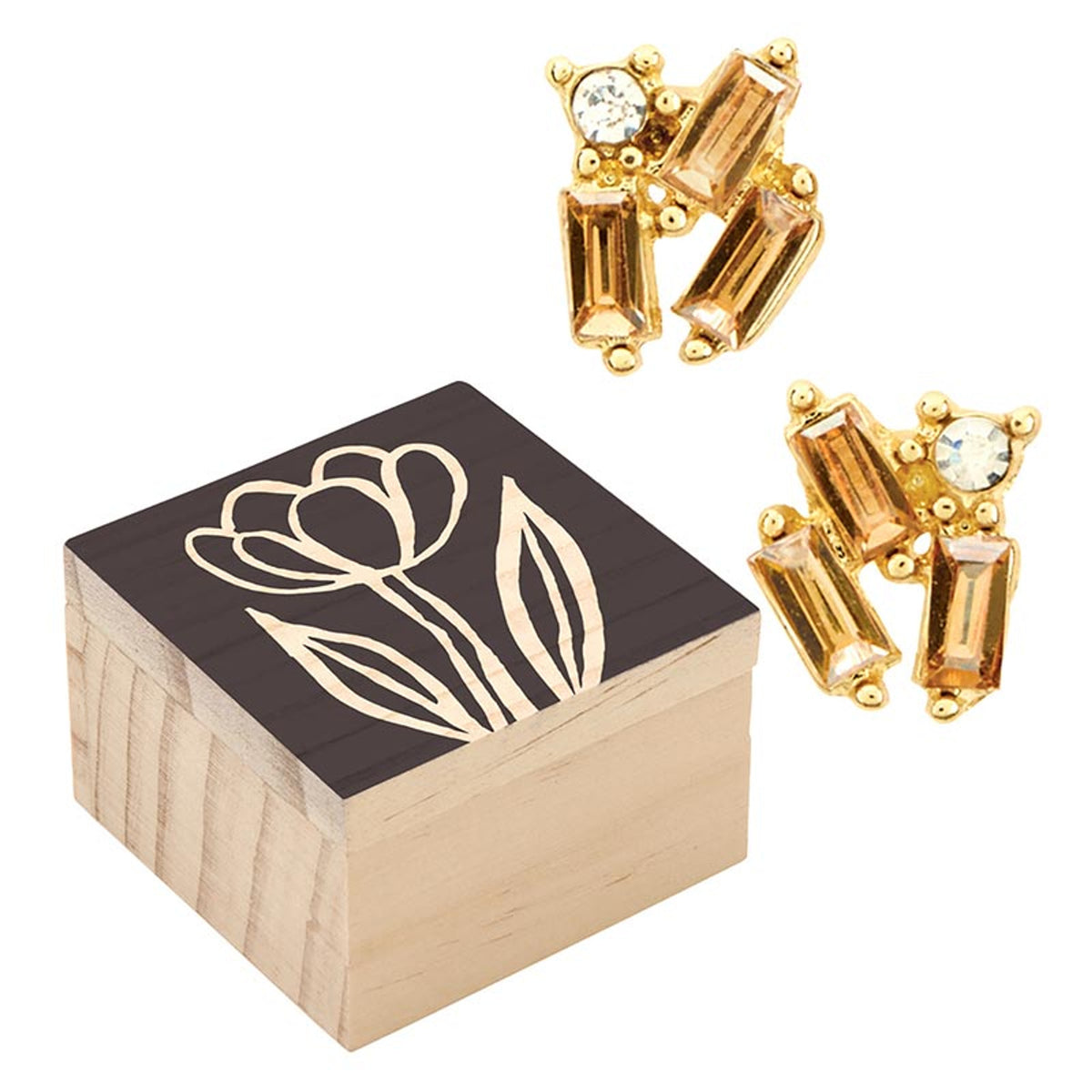Treasure Box Earrings - Golden Shadows
