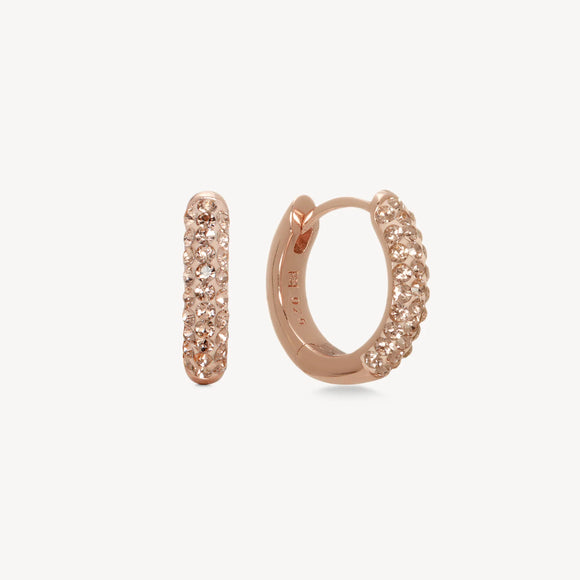 Rose Gold Always On Sparkle Hoop Earrings