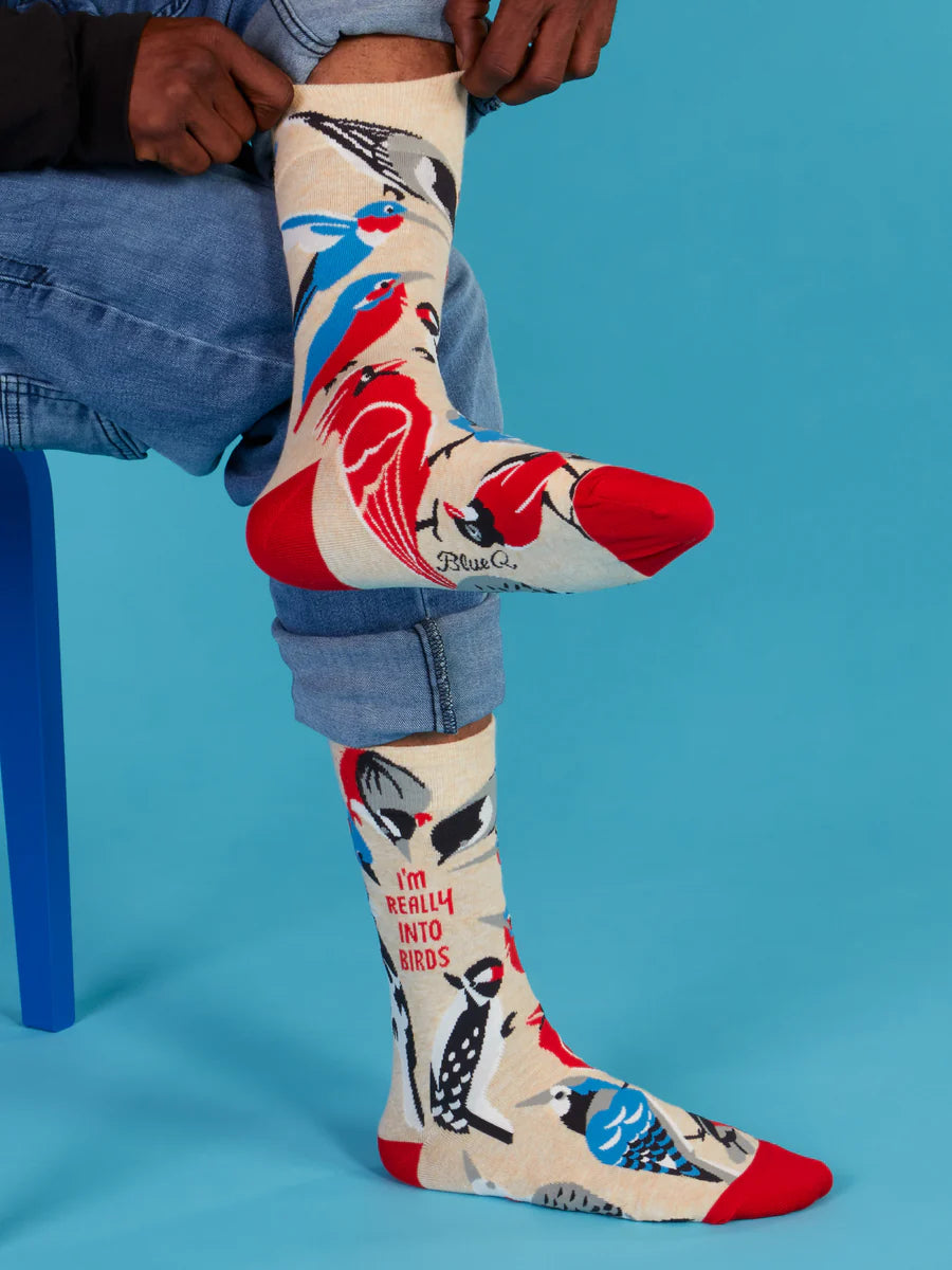 Blue Q I'm Really Into Birds Men's Crew Socks