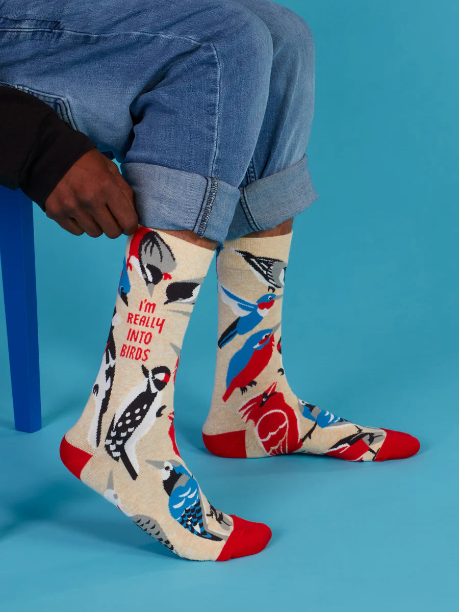 Blue Q I'm Really Into Birds Men's Crew Socks