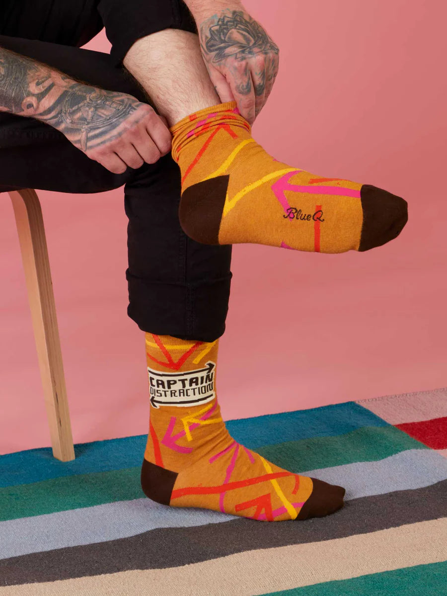 Blue Q Captain Distraction Men's Crew Socks