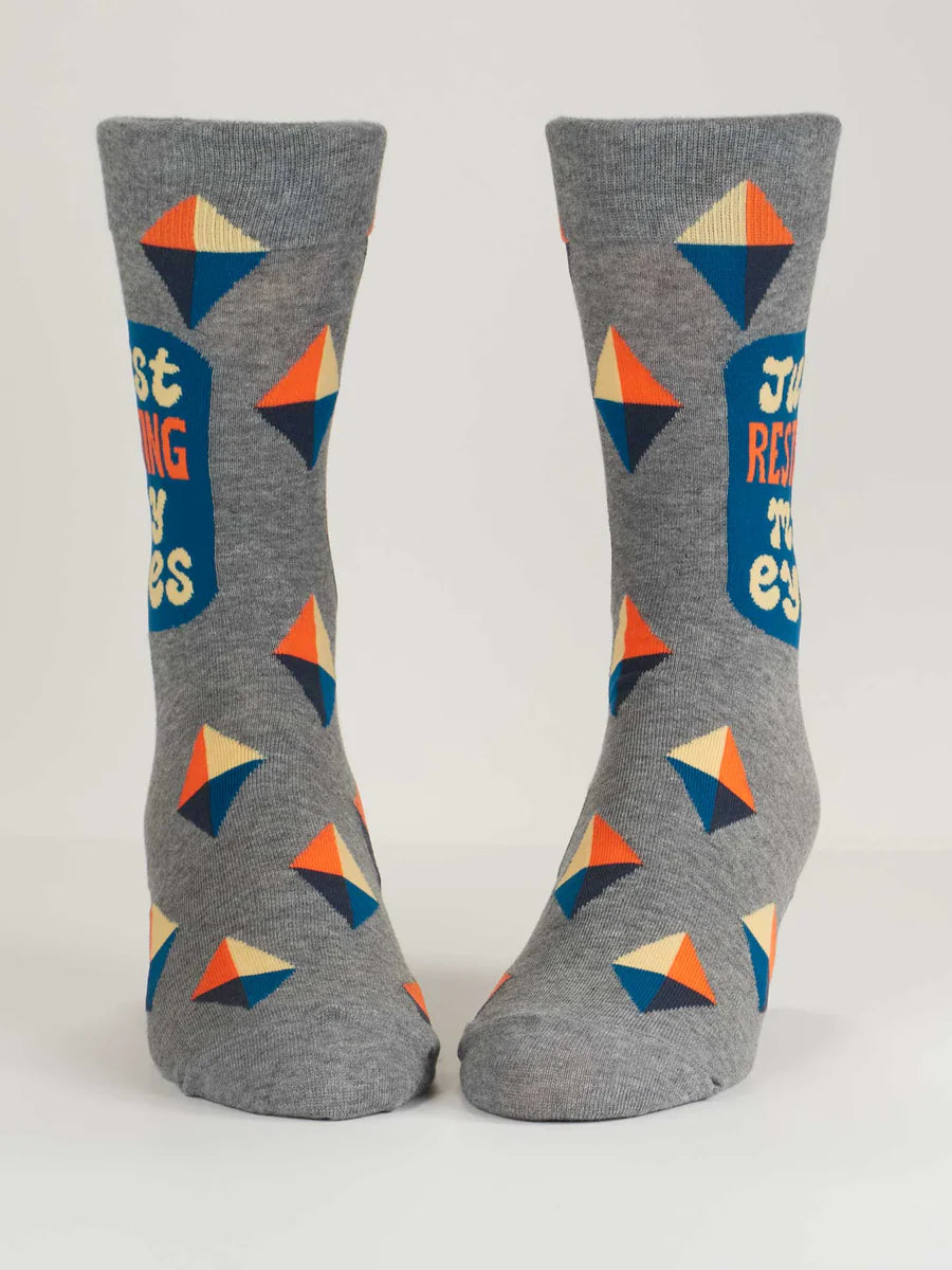 Blue Q Just Resting My Eyes Men's Crew Socks