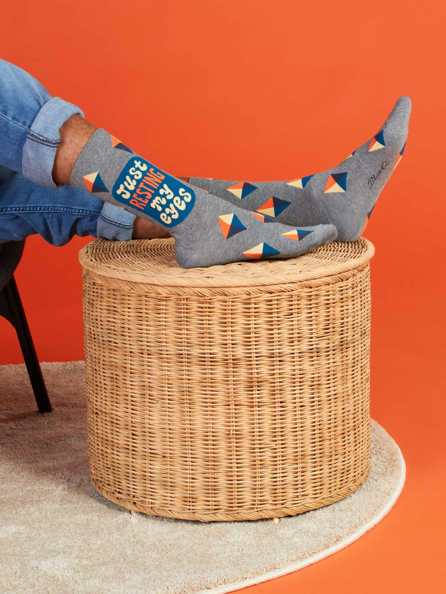 Blue Q Just Resting My Eyes Men's Crew Socks