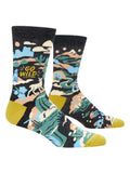 Blue Q Go Wild Men's Crew Socks