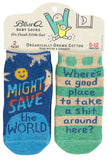 Blue Q Save the World & Take a Shit Baby Socks 2 Pack