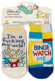 Blue Q Miracle & Binge Watch Me Baby Socks 2 Pack