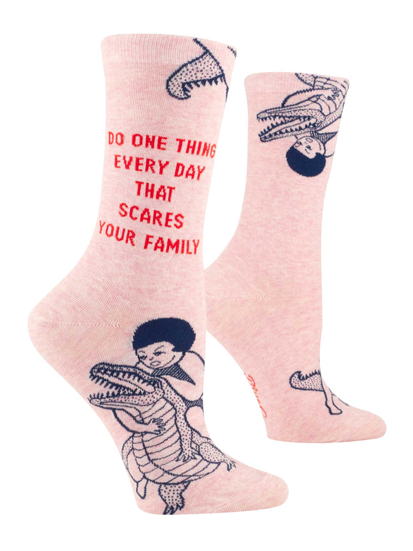 Blue Q Do One Thing Every Day That Scares Your Family Women's Crew Socks