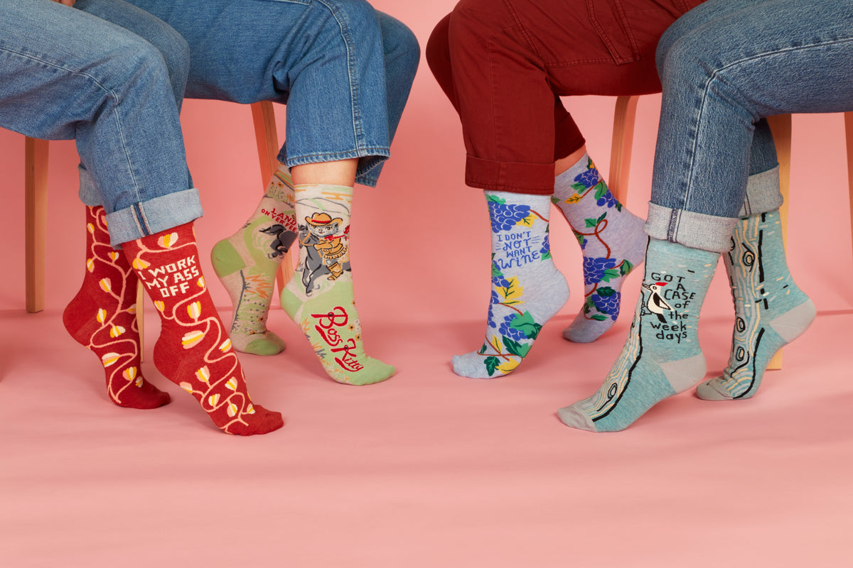 Blue Q I Don't Not Want Wine Women's Crew Socks