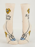Blue Q Friendly Bitch Women's Crew Socks