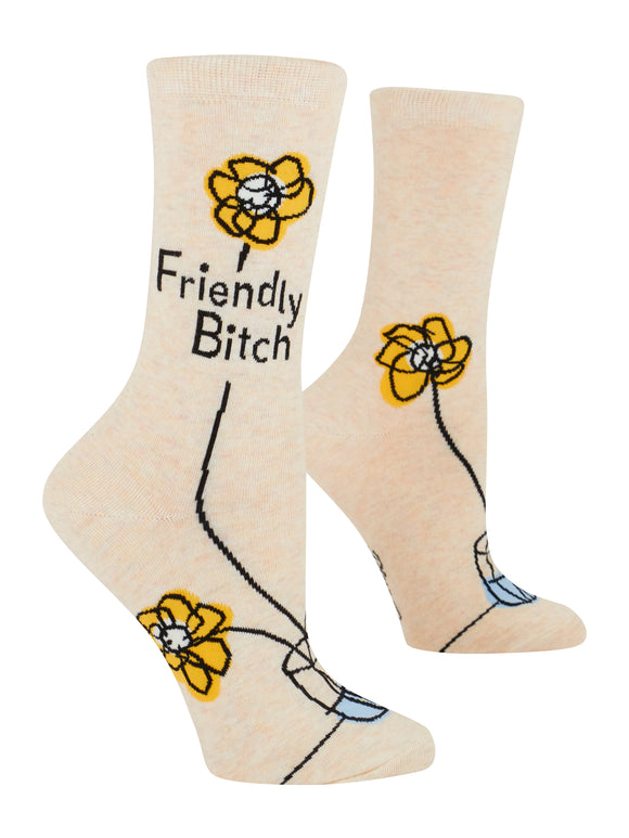 Blue Q Friendly Bitch Women's Crew Socks