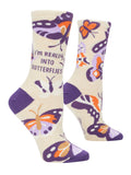 Blue Q Really Into Butterflies Women's Crew Socks