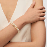 Soft Gold Sparkle Ball Double Wrap Bracelet