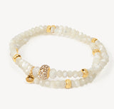 Soft Gold Sparkle Ball Double Wrap Bracelet