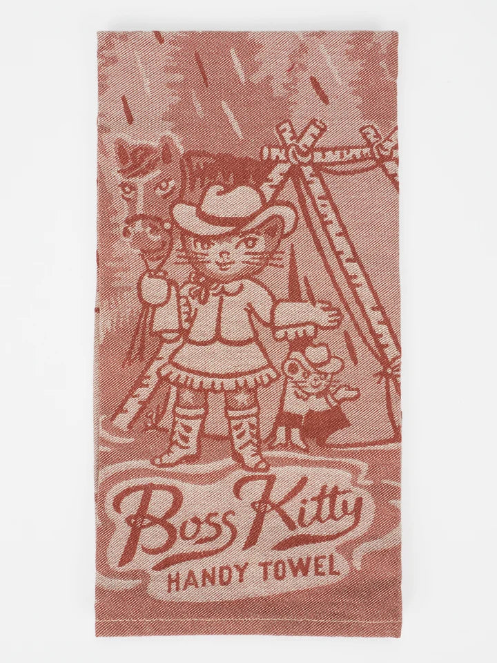 Boss Kitty Dish Towel Blue Q