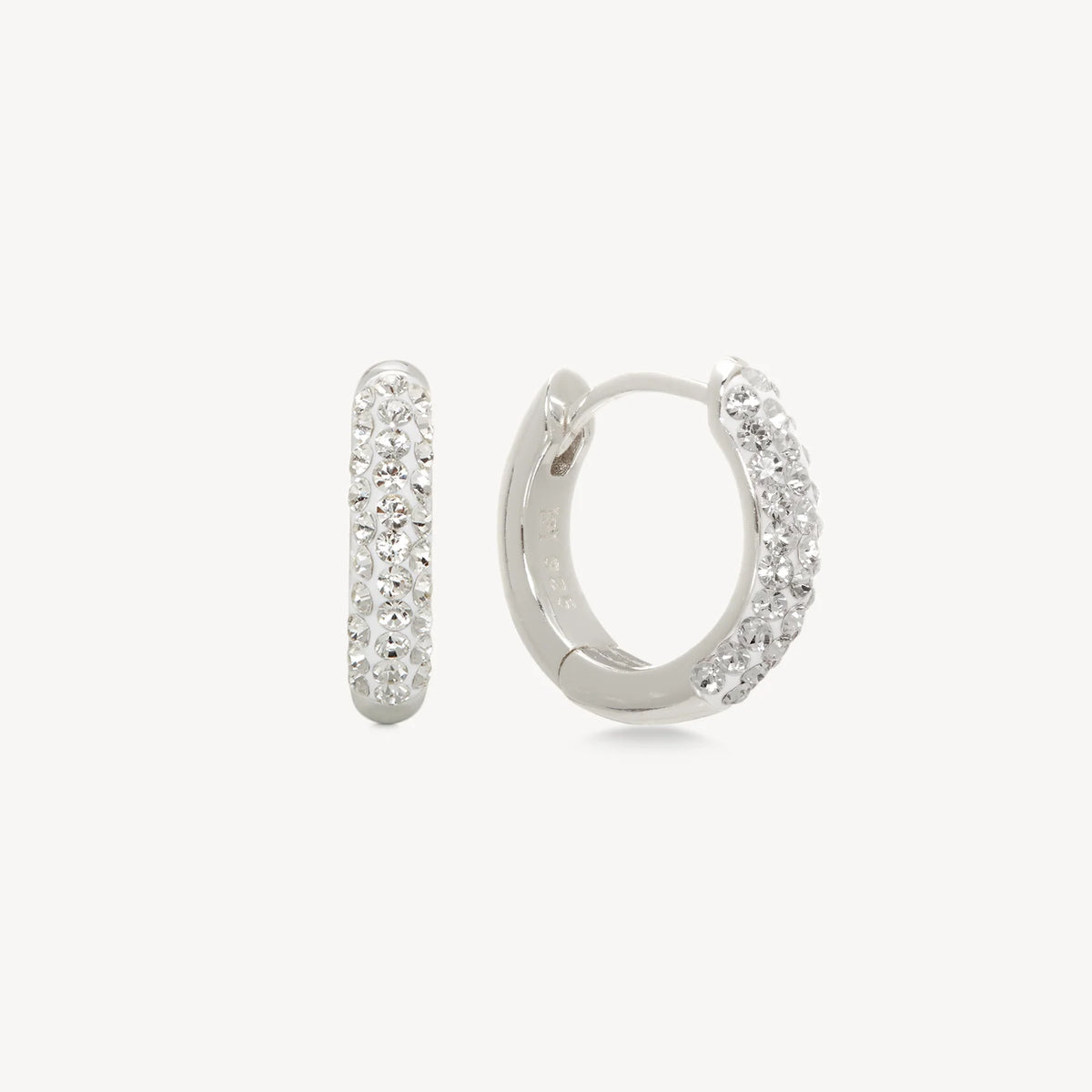White Always On Sparkle Hoop Earrings