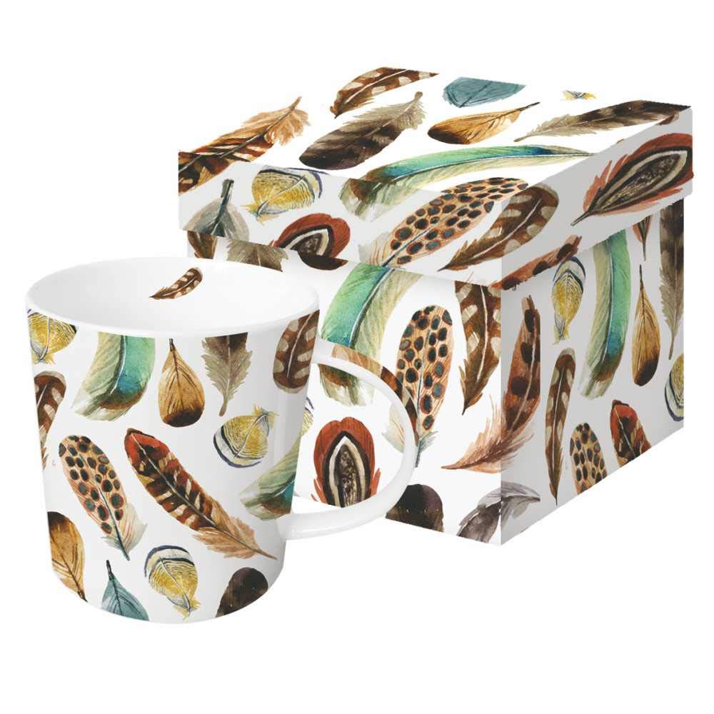 Paperproducts Design Aquarell Feathers Gift Boxed Mug