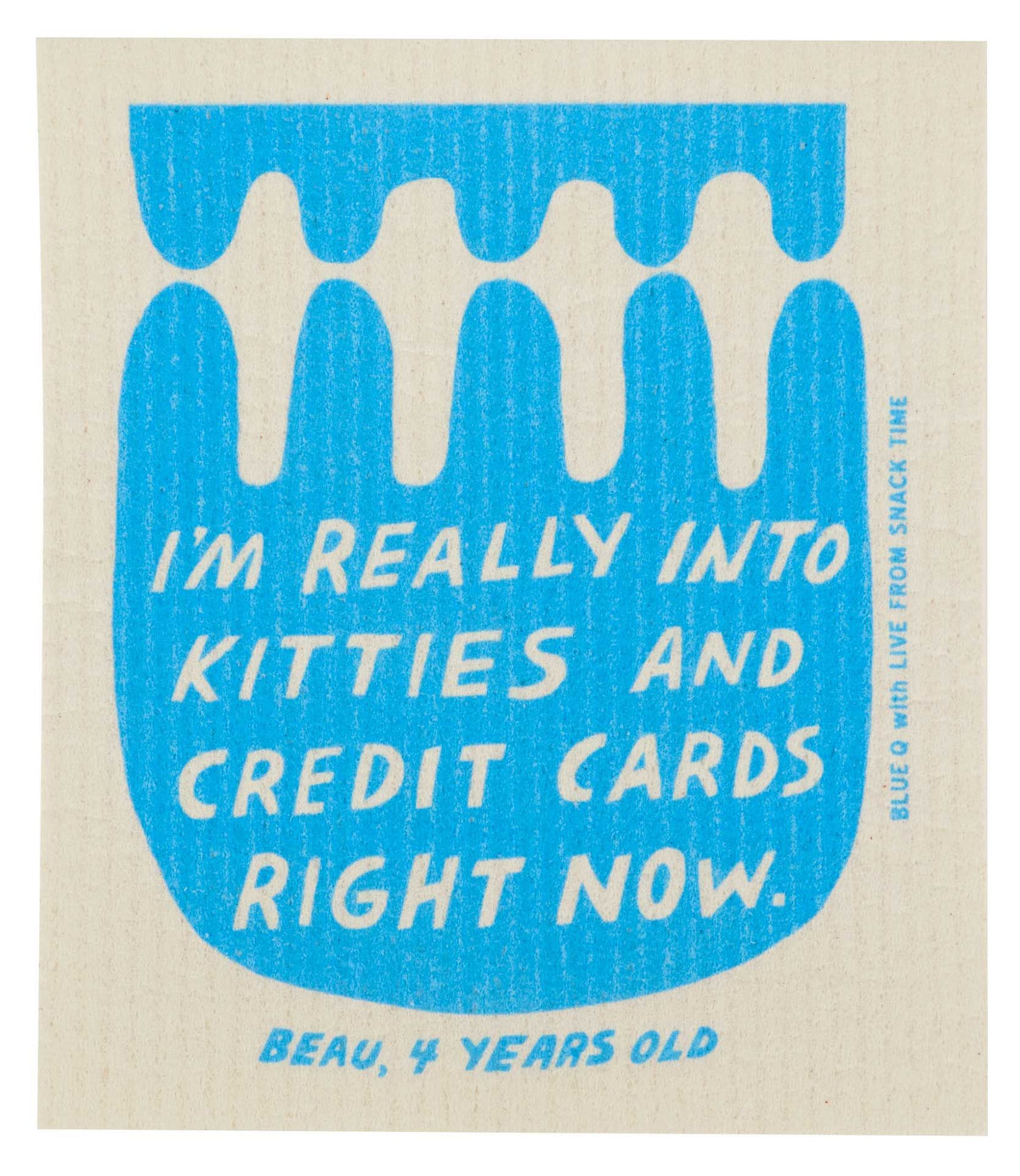 Blue Q Kitties And Credit Cards Swedish Dish Cloth
