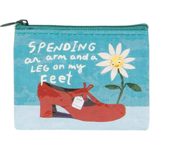 Blue Q Spending an Arm and a Leg On My Feet Coin Purse