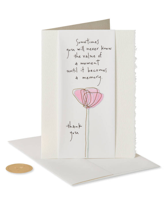 Pink Flower Thank You Card