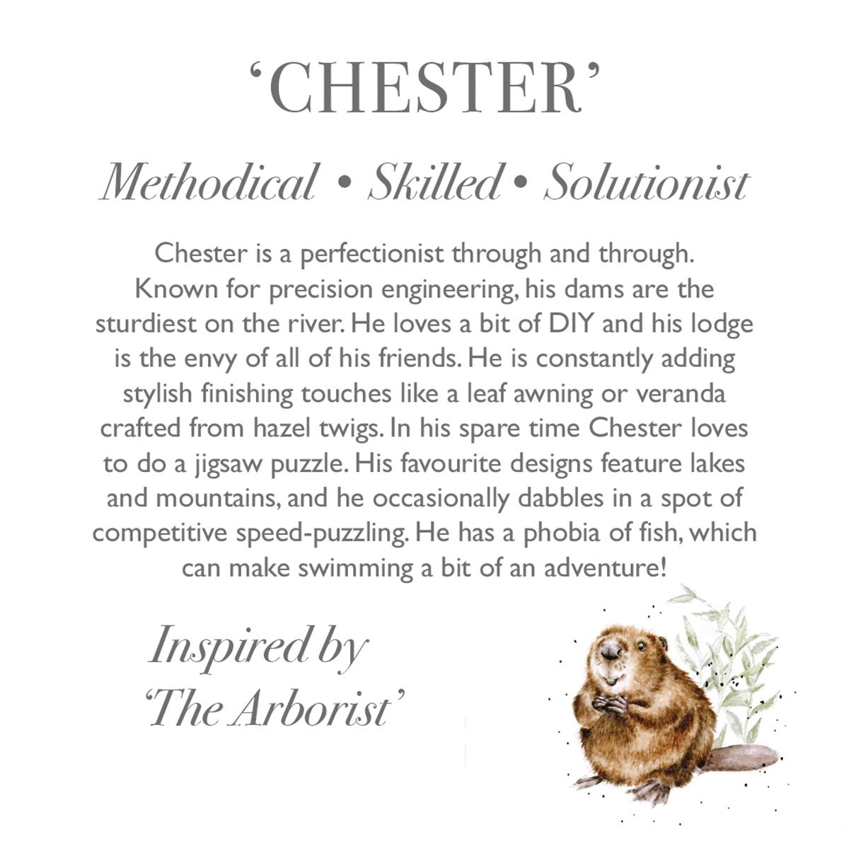 Wrendale 'Chester' Beaver Plush Character