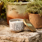 Thymes Citronella Grove Poured Outdoor Candle Tin with Gold Lid