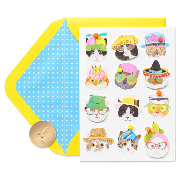 Cats In Hats Blank Card